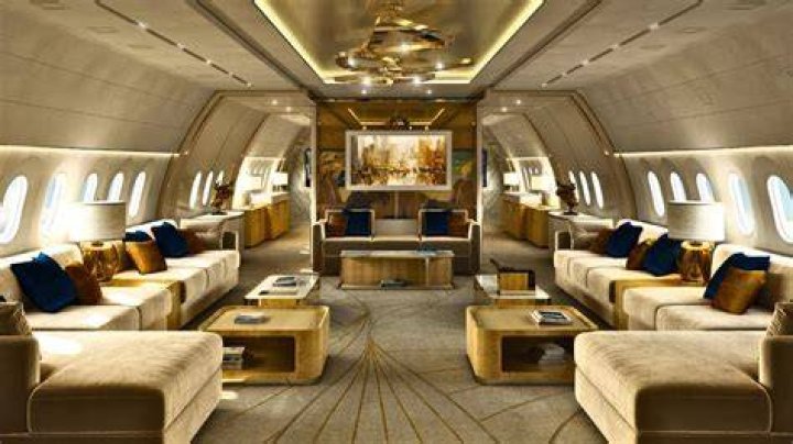 Inside the private jet